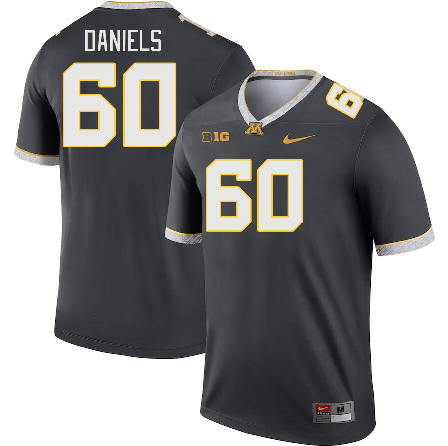 Men #60 Phillip Daniels Minnesota Golden Gophers College Football Jerseys Stitched Sale-Charcoal